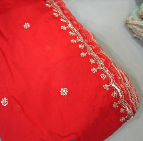 Running Material  - chilli red colour Search code 1006